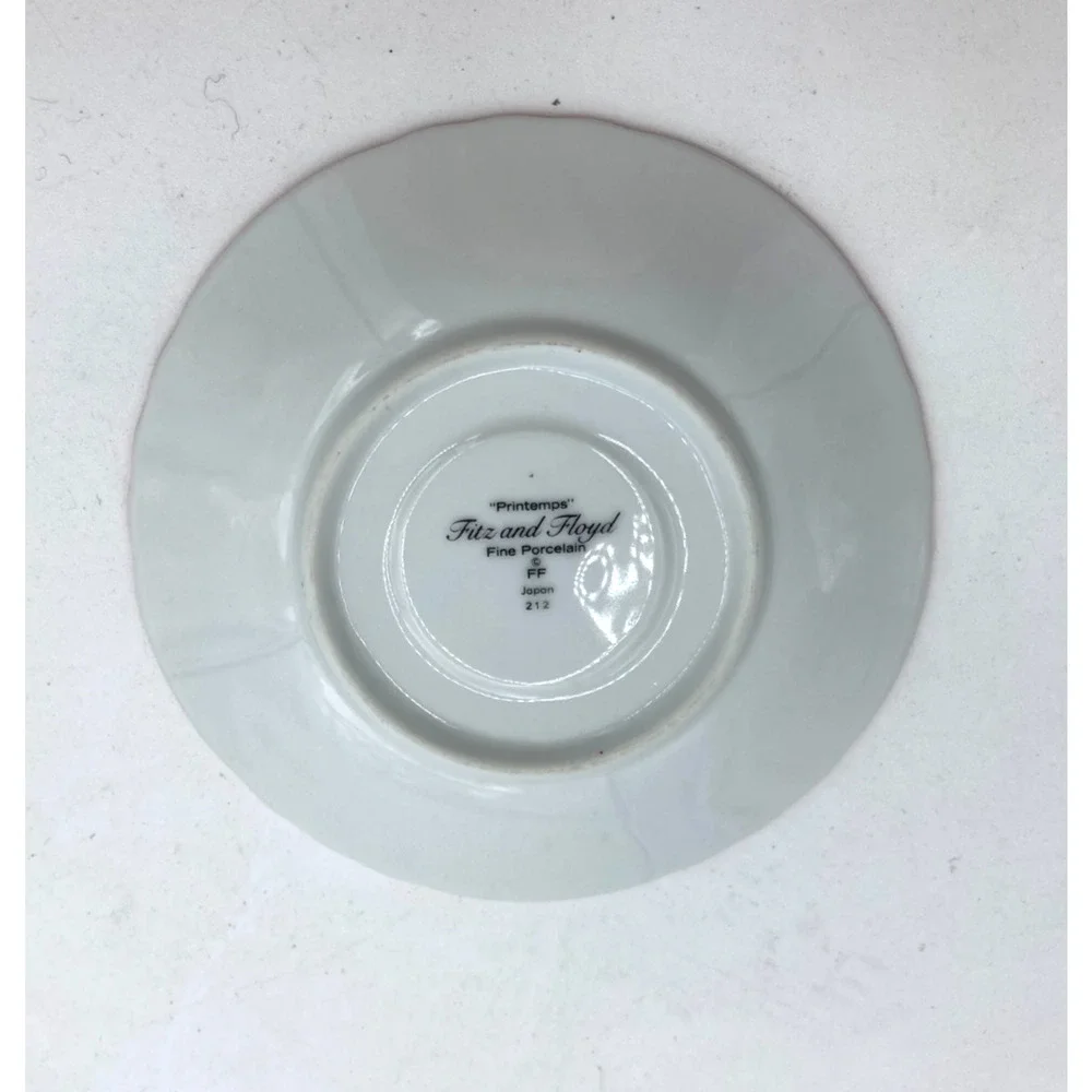 VINTAGE FITZ & FLOYD MULTI COLORED FLORAL PRINTEMPS CUP SAUCER 5